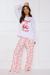 Cherry Pie Pyjama Pants White