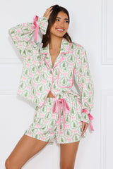 Festive Wonderland Satin Pyjama Set Print
