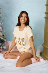 Nutcracker Sequin Knit Vest Ivory