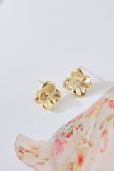 18k Gold Plated Talia Flower Earrings Gold