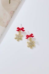 Festive Season Snowflake Earrings Gold