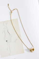 18k Gold Plated Pebble Necklace Gold