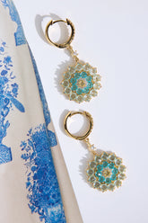 18k Gold Plated Frosted Petals Earrings Gold