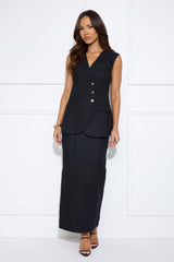 Office Talk Maxi Skirt Black