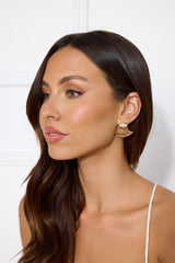 18k Gold Plated Graphics Earrings Gold