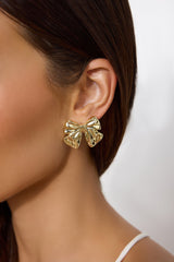 18k Gold Plated Flirty Bow Earrings Gold