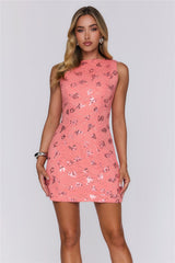 Good Mood Only Lace Mini Dress Peach