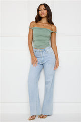 Key Piece Off Shoulder Top Sage