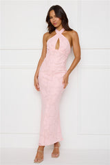 Legally Luxe Halter Maxi Dress Pink