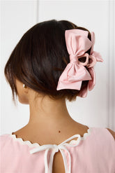 Fancy Bow Claw Clip Pink