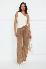 Lovergirl Luxe One Shoulder Top Beige