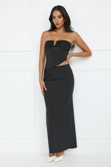 Endless Maxi Skirt Onyx Pinstripe