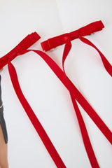 Long Bow Hair Clips Red