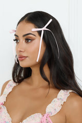Flirty Bow Hair Clips Pink