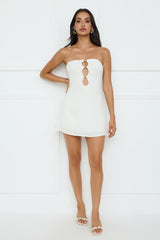 Coconut Love Strapless Mini Dress White