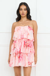 Icon In The Making Strapless Mini Dress Pink