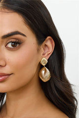 18k Gold Plated Shells Earrings Gold