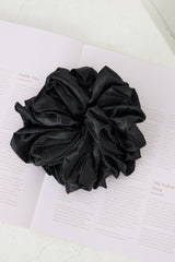 Jumbo Sleep Silk/Satin Scrunchie Black