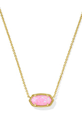 Elisa Gold Short Pendant Necklace Teal Kyocera Opal