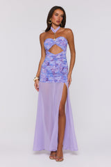 Lilac Whisper Halter Maxi Dress Lilac