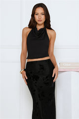 Crème Dream Halter Top Black