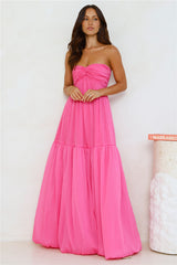 Hello Molly Unforgettable Style Strapless Maxi Dress Pink