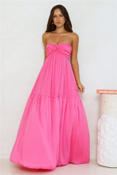 Hello Molly Unforgettable Style Strapless Maxi Dress Pink