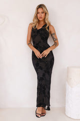 Flirty Moments Mesh Maxi Dress Black