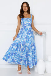 Heated Sun Maxi Dress Blue
