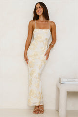 Amber Zest Mesh Maxi Dress Yellow