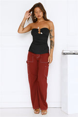 Island Heatwave Strapless Top Black