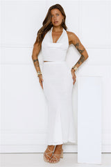 Inspo Halter Top White