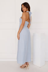 Paris Afternoon Halter Maxi Dress Blue