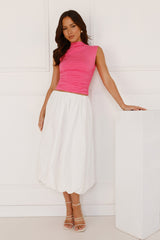 Get The Look Bubble Midi Skirt White