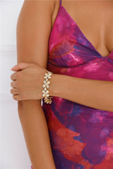 18k Gold Plated Flowery Chains Bracelet Gold