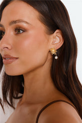 18k Gold Plated Pretty Design Earrings Gold