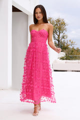 Bright Dance Strapless Tulle Maxi Dress Pink