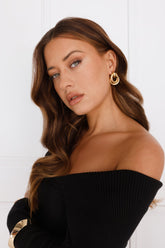 Frosted Glam Earrings Gold