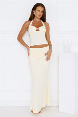 Flawless Star Halter Crop Top Yellow