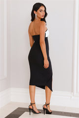 Luxurious Legacy Strapless Midi Dress Black