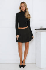 Daily Dream Ribbed Long Sleeve Top Black
