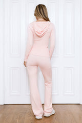 BASE Off Duty Model Straight Knit Pants Pink