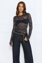 Midnight Long Sleeve Top Jet Black