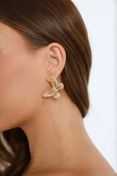 Fly Butterfly Earrings Gold