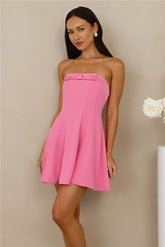 Afternoon Opulence Strapless Mini Dress Pink