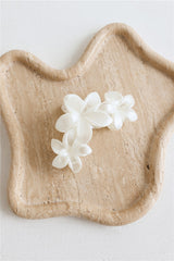 Flowers In Her Hair Claw Clip White