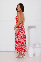 Gardenia Grove Maxi Dress Red