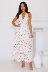 I Love You Halter Maxi Dress White