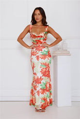 Paradise Breeze Mesh Maxi Dress Orange