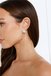 18k Gold Plated Crystal Glass Earrings Gold